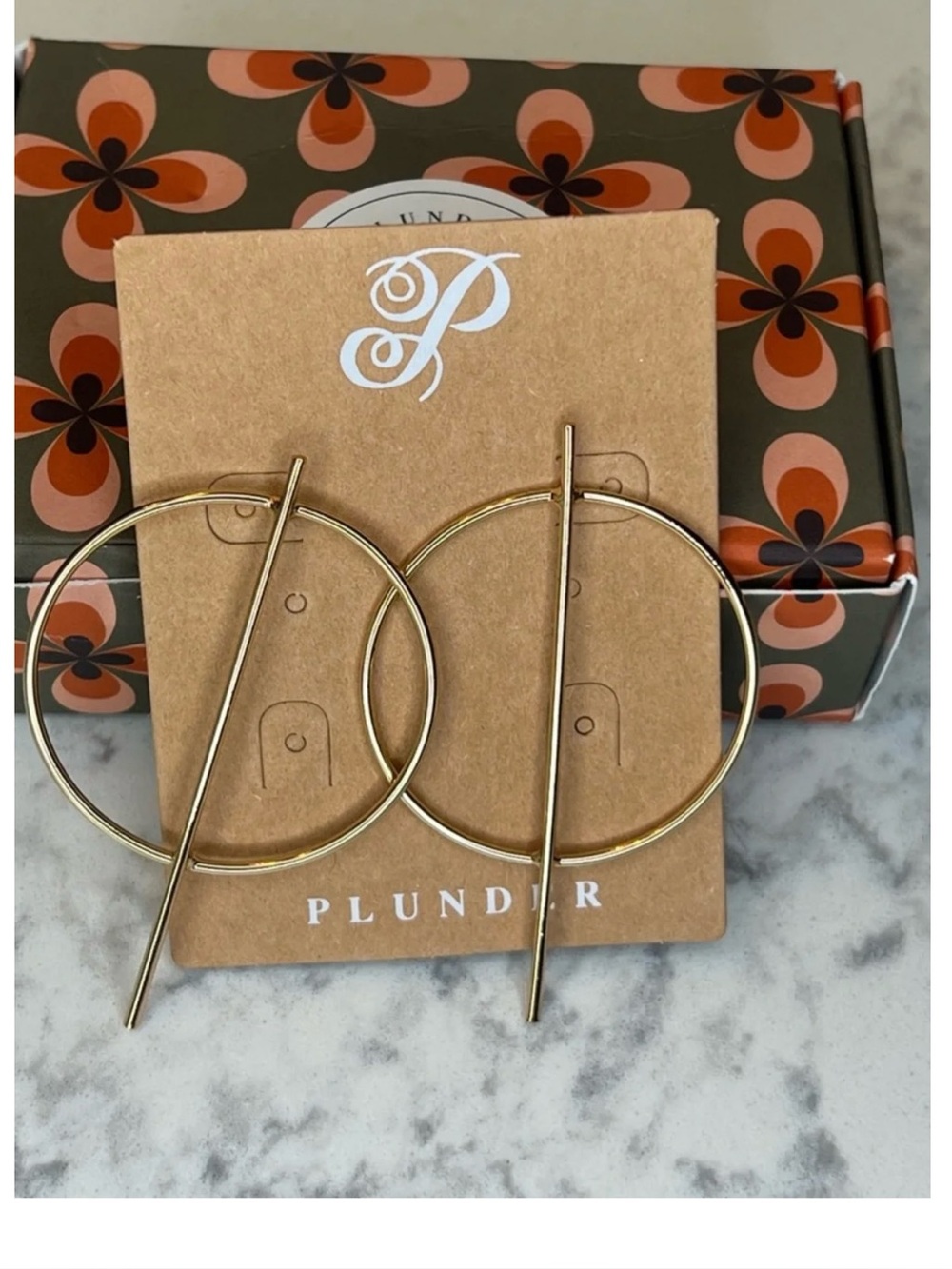 NWT ♥️  Gold Minimalist Circle & Bar Earrings
